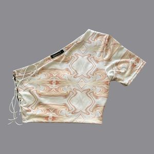 BOOHOO Nude Pattern Crop Top